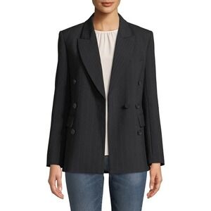 Joie Markina B  Blue Pinstripe Faux Double Breasted Blazer Size 0